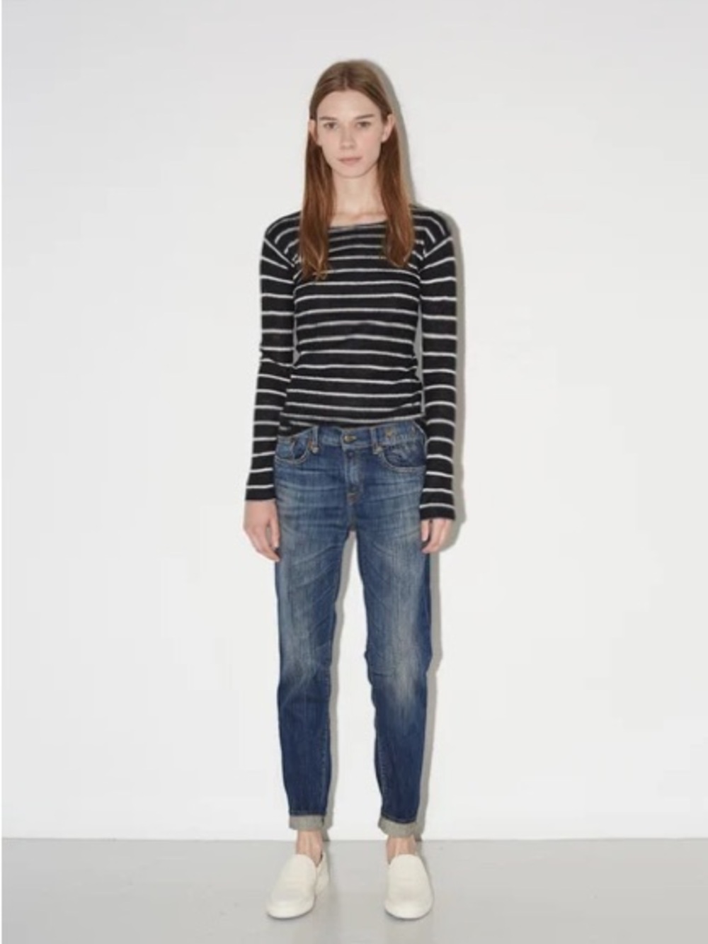 R13 Women's Relaxed Skinny Jeans Faded Blue Size 27 - Made in Italy